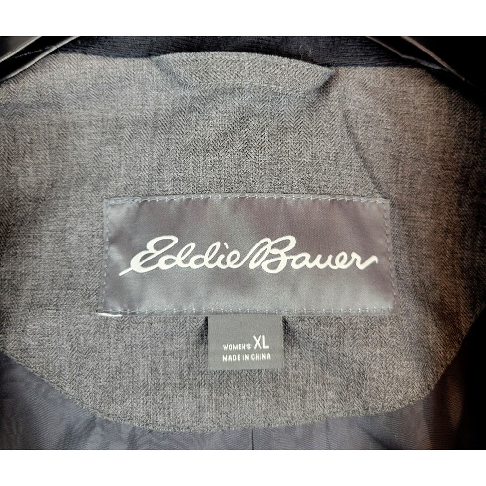 Eddie Bauer WeatherEdge Rain Jacket Gray Heathered Parka Hooded Womens XL - Picture 6 of 11